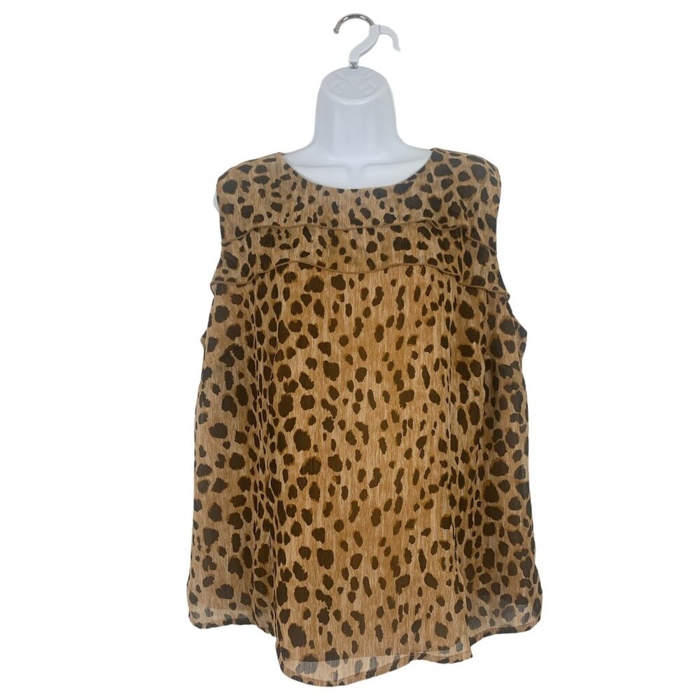 Merona Womens Sleeveless Leopard Print Top Blouse Size XXL - Picture 1 of 11